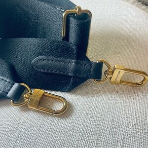 Louis Vuitton Black Webbing Shoulder Strap with Gold Hardware
